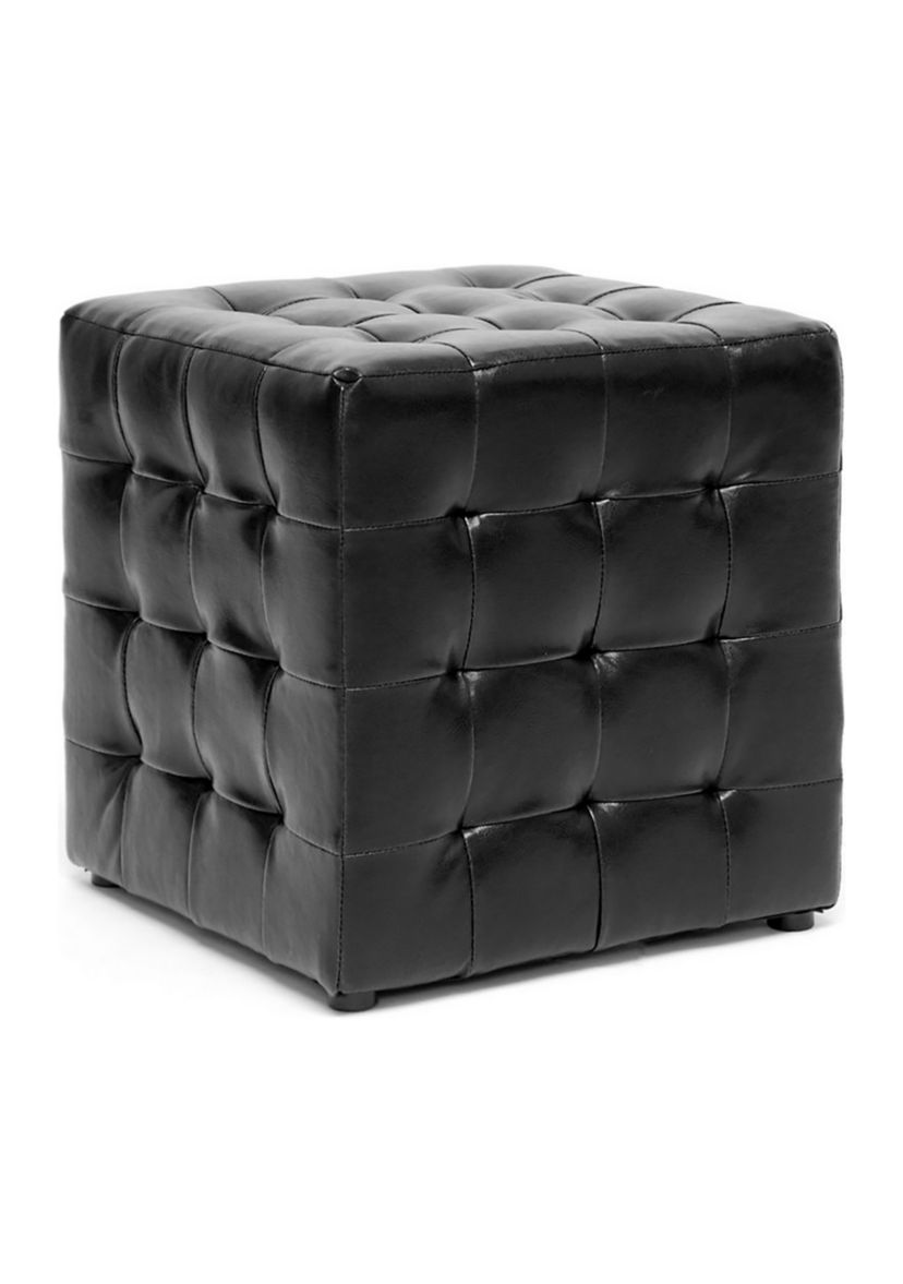 Siskal Black Modern Cube Ottoman