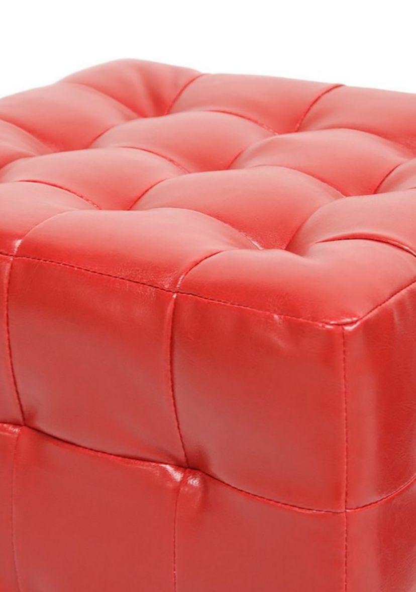 Siskal Red Modern Cube Ottoman
