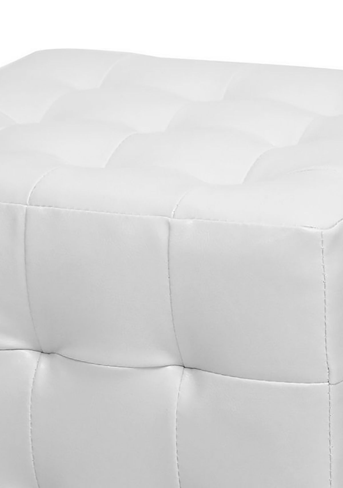 Siskal White Modern Cube Ottoman