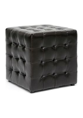 Siskal Dark Brown Modern Cube Ottoman