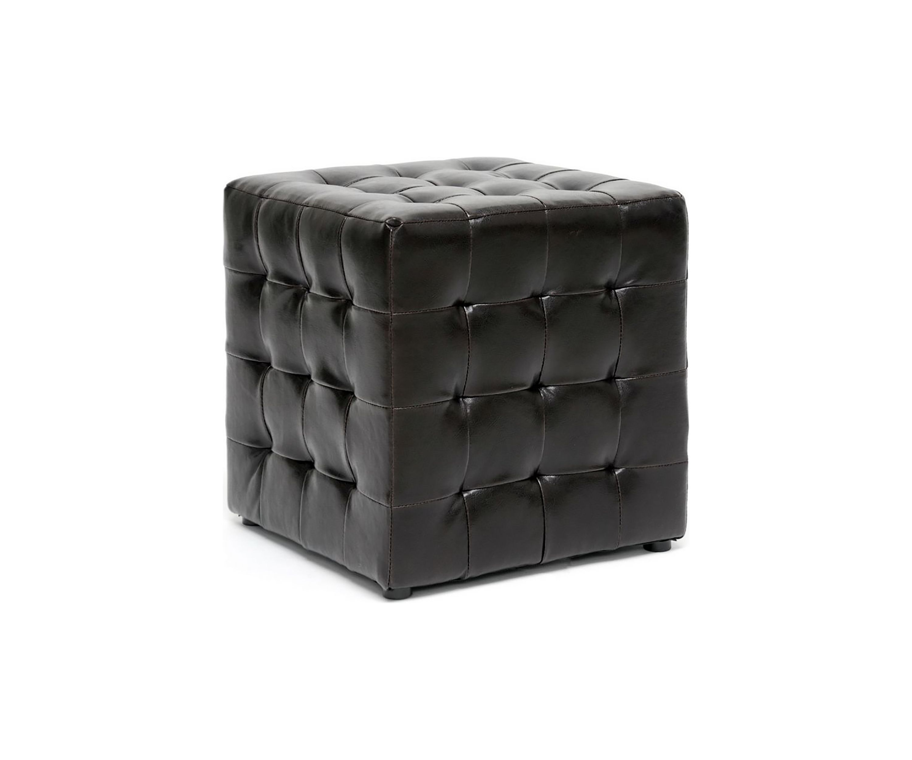 Siskal Dark Brown Modern Cube Ottoman
