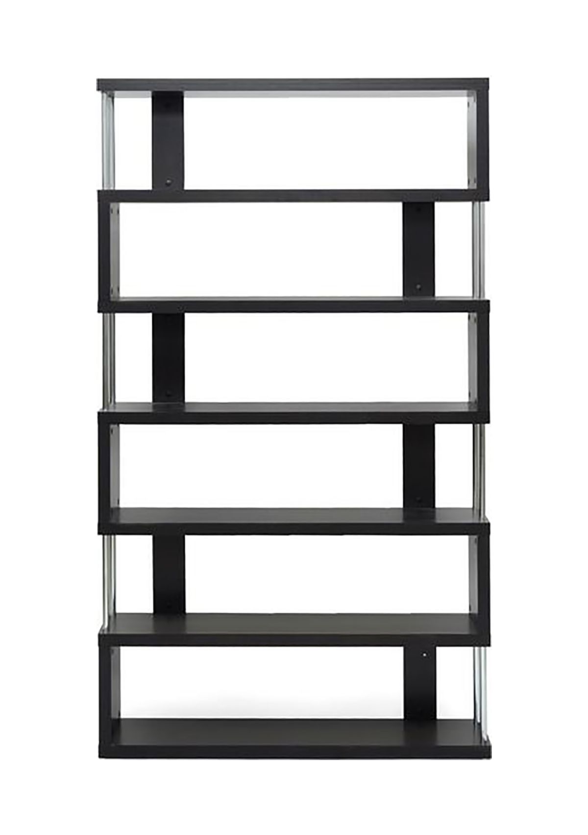 Barnes Dark Brown Six-Shelf Modern Bookcase