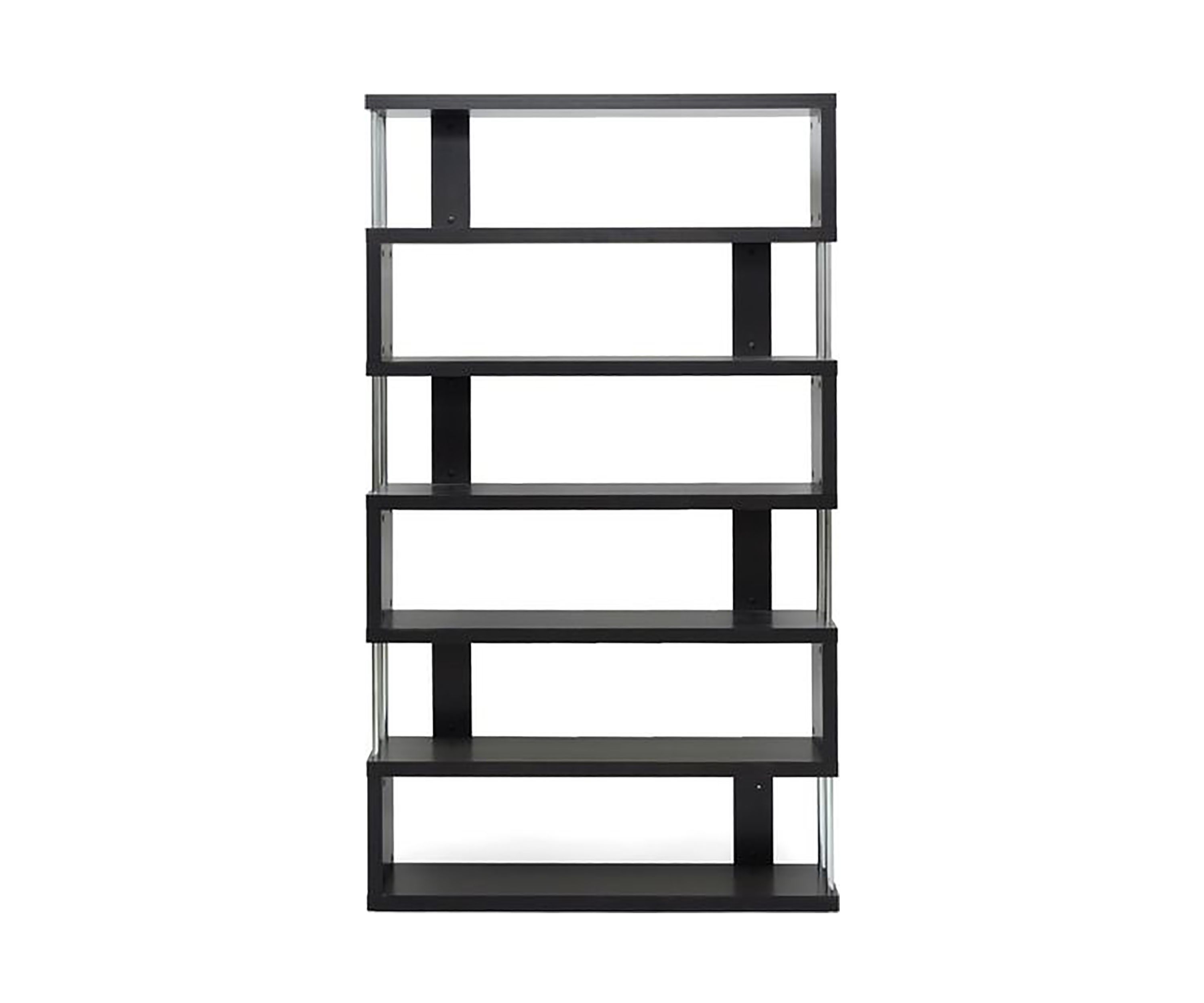 Barnes Dark Brown Six-Shelf Modern Bookcase