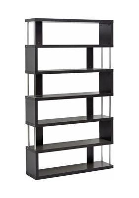 Barnes Dark Brown Six-Shelf Modern Bookcase