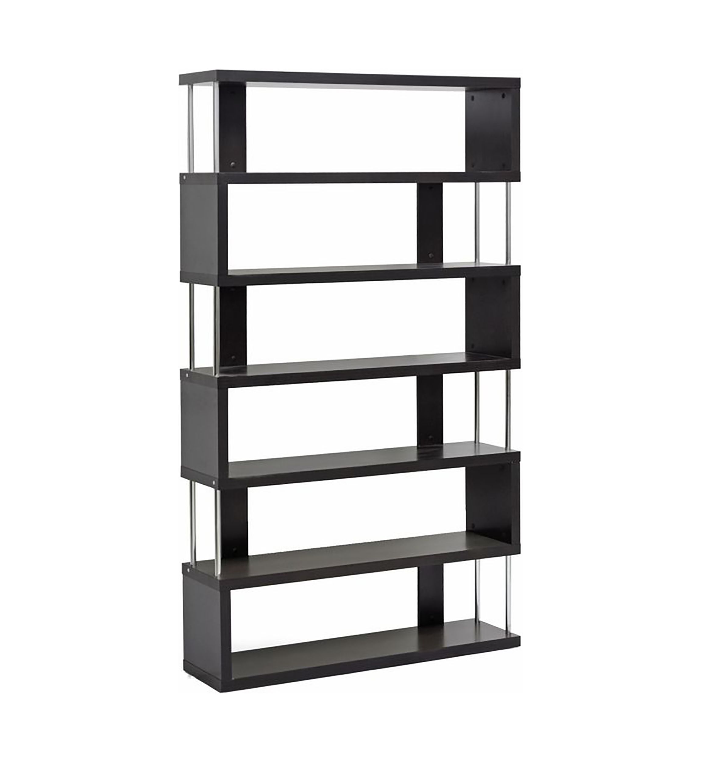 Barnes Dark Brown Six-Shelf Modern Bookcase