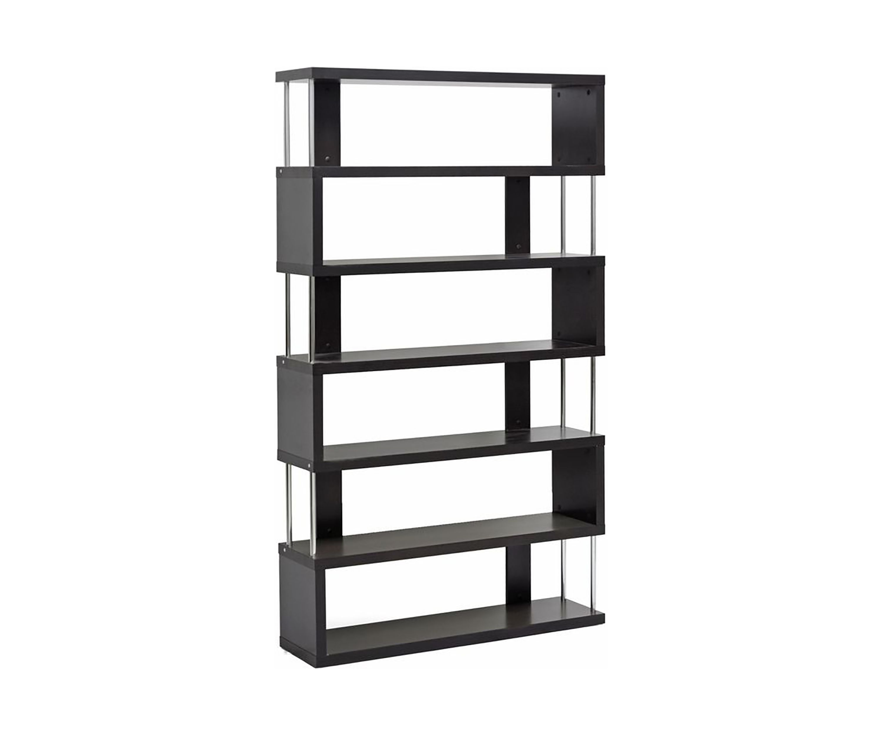 Barnes Dark Brown Six-Shelf Modern Bookcase