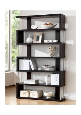 Barnes Dark Brown Six-Shelf Modern Bookcase