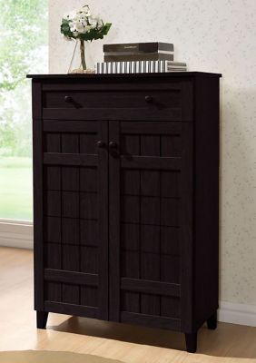 Glidden Dark Brown Wood Modern Shoe Cabinet (Tall)