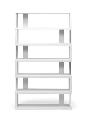 Barnes White Six-Shelf Modern Bookcase