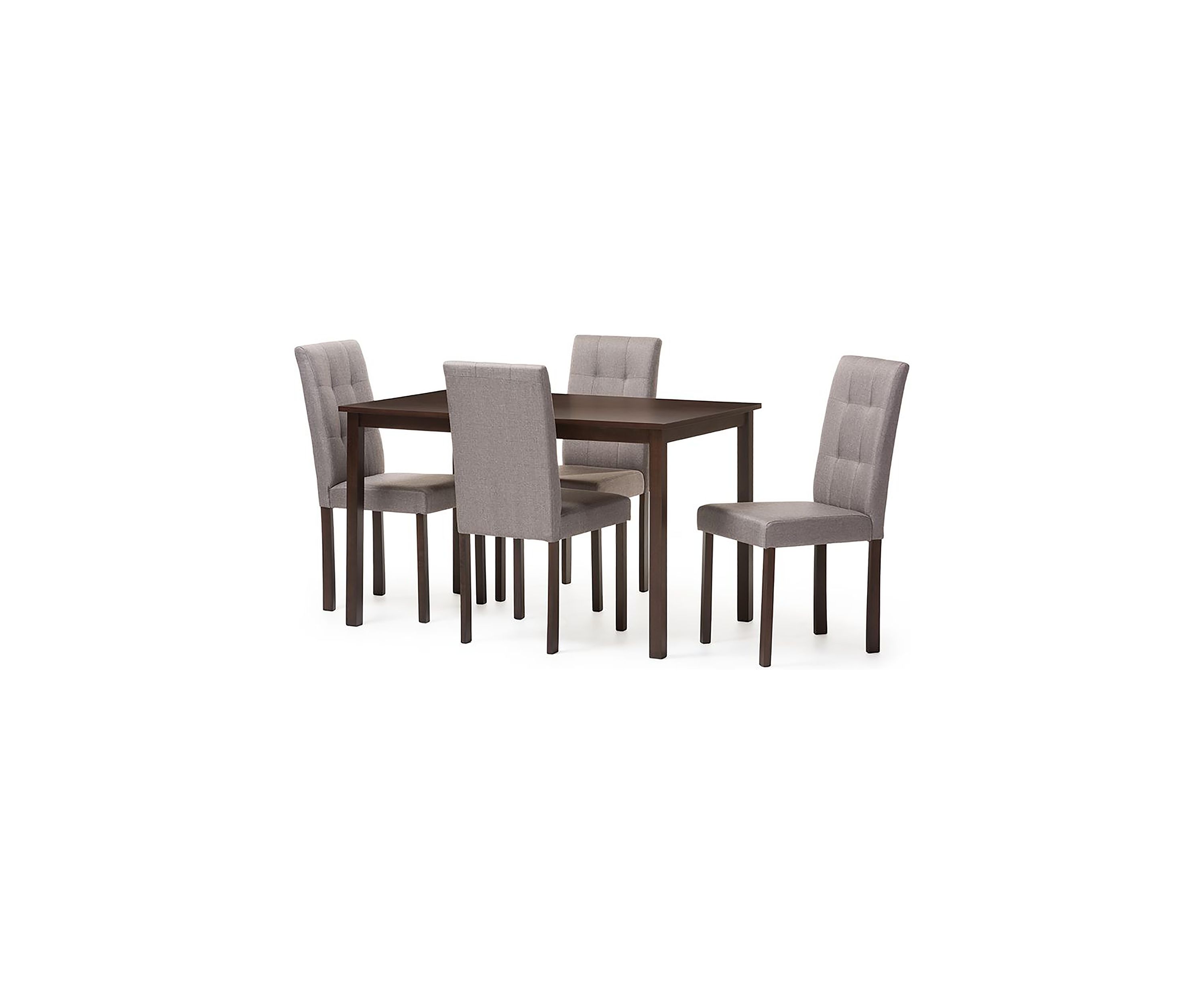 Andrew Modern and Contemporary 5-Piece Grey Fabric Upholstered Grid-Tufting Dining Set