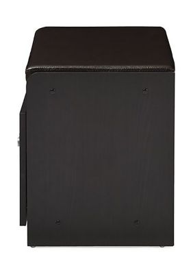 Margaret Modern and Contemporary Dark Brown Wood 2-Door Shoe Cabinet with Faux Leather Seating Bench