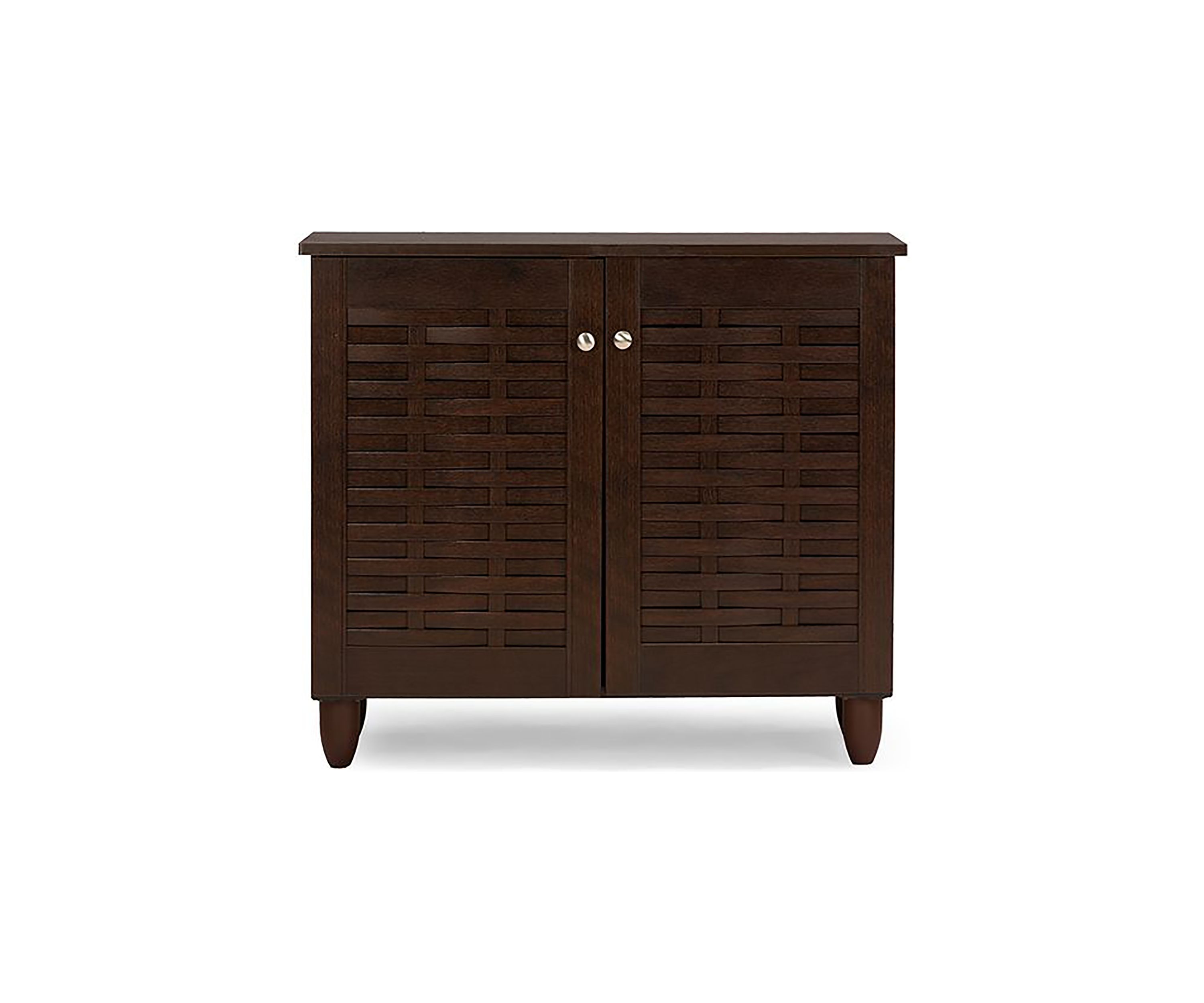 Winda Modern and Contemporary 2-Door Dark Brown Wooden Entryway Shoes Storage Cabinet
