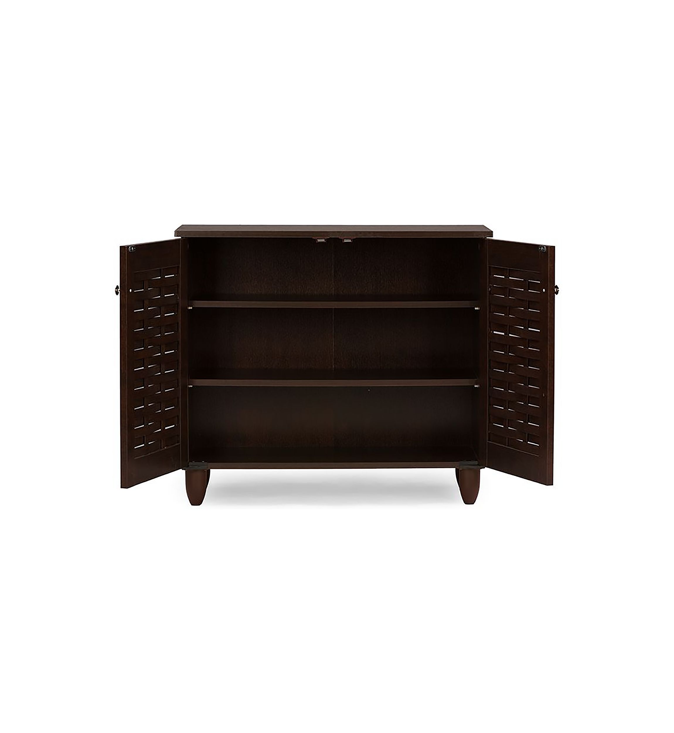 Winda Modern and Contemporary 2-Door Dark Brown Wooden Entryway Shoes Storage Cabinet