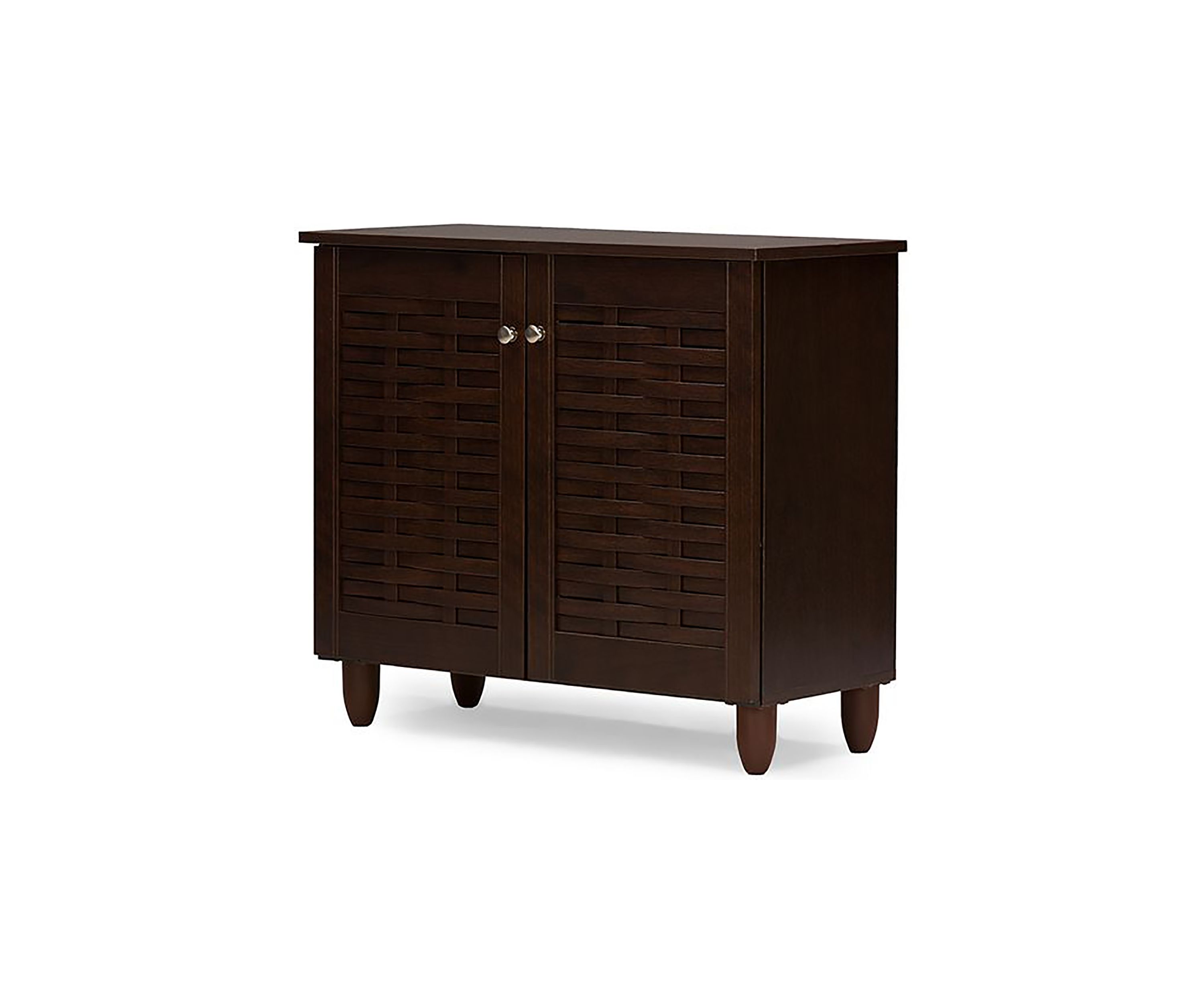 Winda Modern and Contemporary 2-Door Dark Brown Wooden Entryway Shoes Storage Cabinet