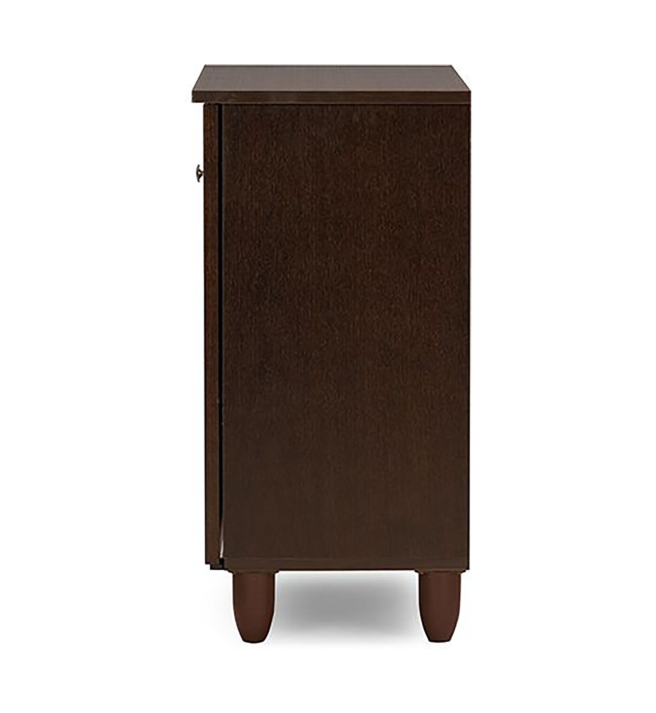 Winda Modern and Contemporary 2-Door Dark Brown Wooden Entryway Shoes Storage Cabinet