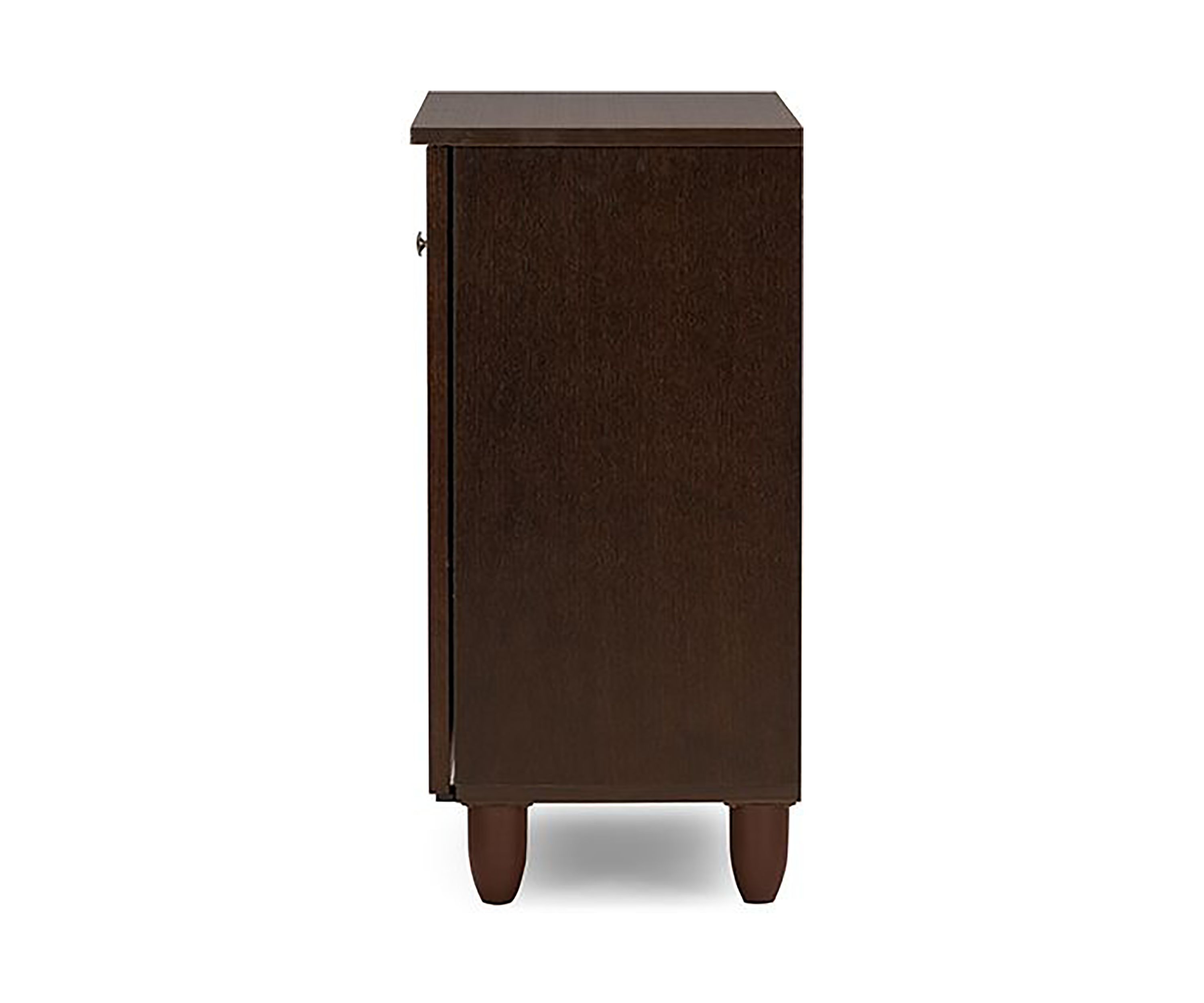 Winda Modern and Contemporary 2-Door Dark Brown Wooden Entryway Shoes Storage Cabinet