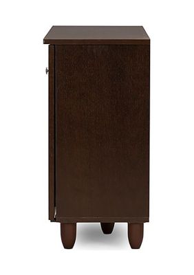 Winda Modern and Contemporary -Door Dark Brown Wooden Entryway Shoes Storage Cabinet