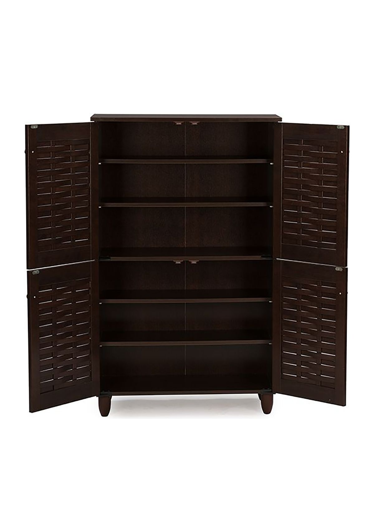 Winda Modern and Contemporary 4-Door Dark Brown Wooden Entryway Shoes Storage Cabinet