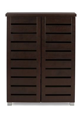 Adalwin Modern and Contemporary -Door Dark Brown Wooden Entryway Shoes Storage Cabinet