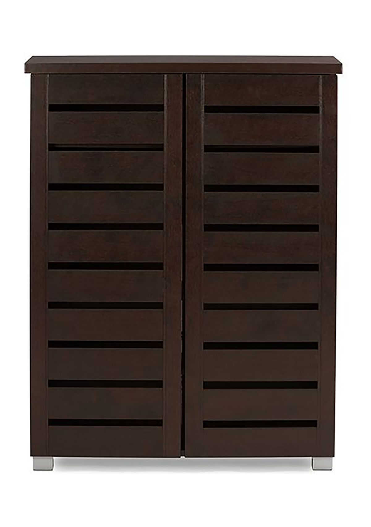 Adalwin Modern and Contemporary 2-Door Dark Brown Wooden Entryway Shoes Storage Cabinet