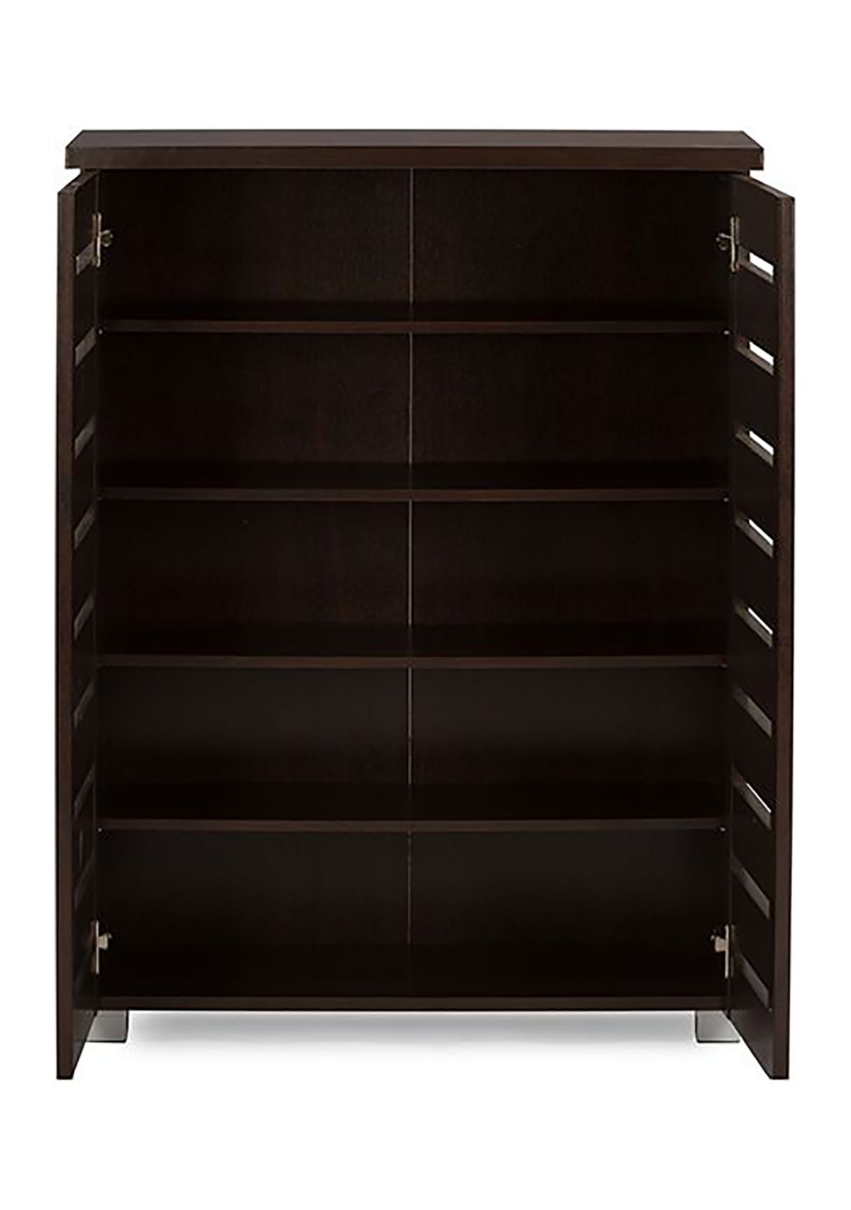 Adalwin Modern and Contemporary 2-Door Dark Brown Wooden Entryway Shoes Storage Cabinet