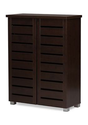 Adalwin Modern and Contemporary -Door Dark Brown Wooden Entryway Shoes Storage Cabinet