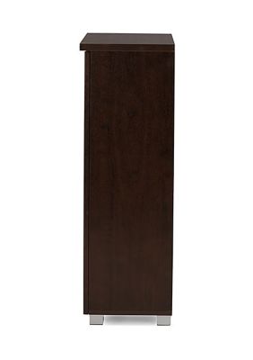 Adalwin Modern and Contemporary -Door Dark Brown Wooden Entryway Shoes Storage Cabinet