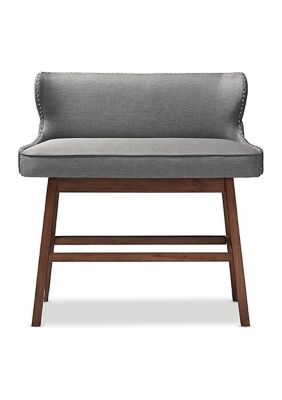 Baxton Studio Gradisca Modern And Contemporary Grey Fabric Button-Tufted Upholstered Bar Bench Banquette