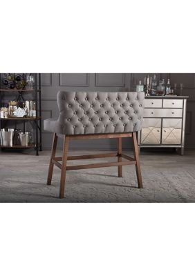 Gradisca Modern and Contemporary Grey Fabric Button-tufted Upholstered Bar Bench Banquette