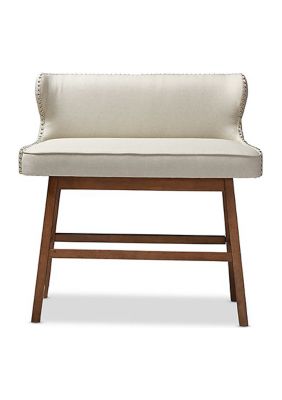 Baxton Studio Gradisca Modern And Contemporary Light Beige Fabric Button-Tufted Upholstered Bar Bench Banquette -  0847321052383