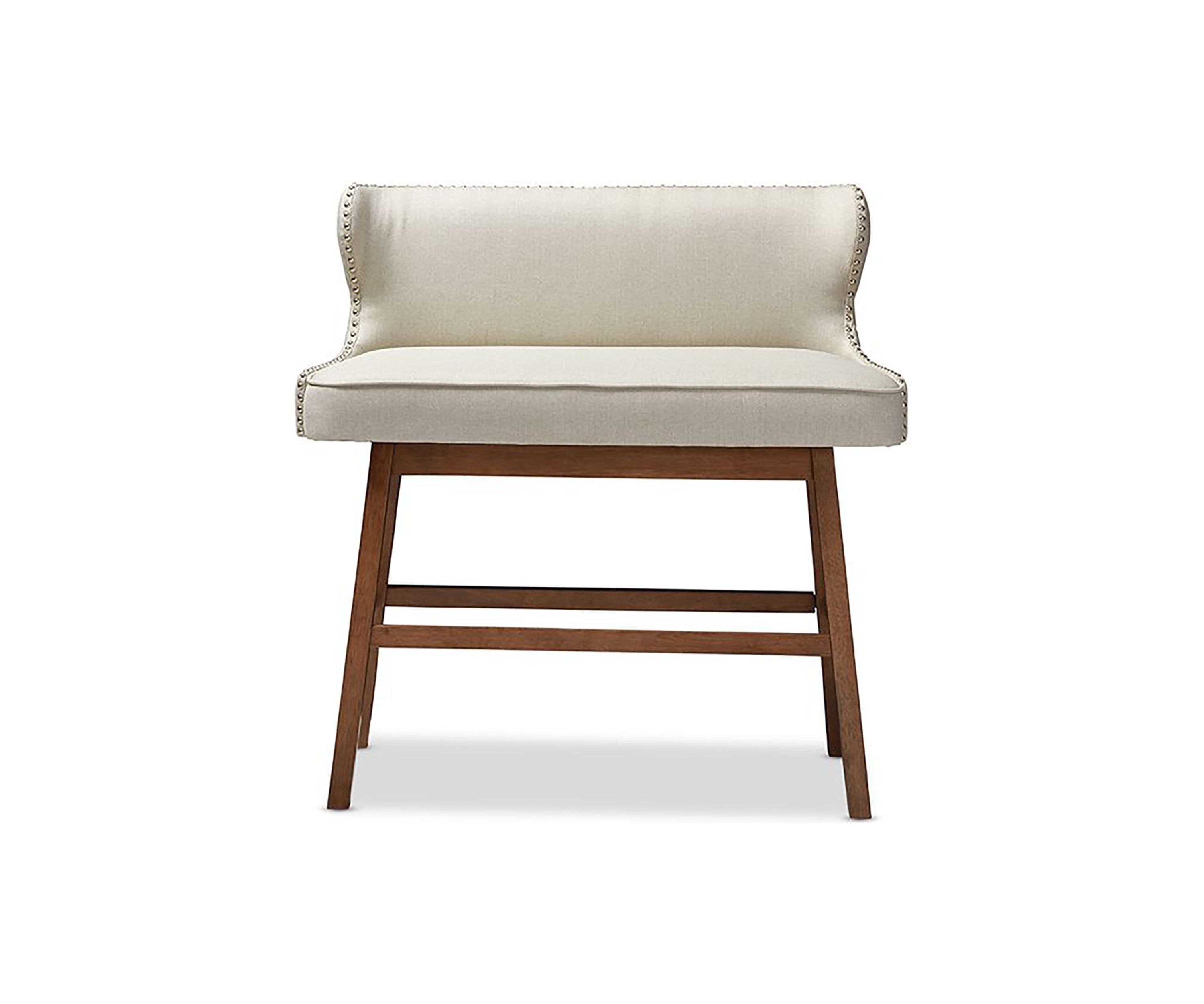 Gradisca Modern and Contemporary Light Beige Fabric Button-tufted Upholstered Bar Bench Banquette