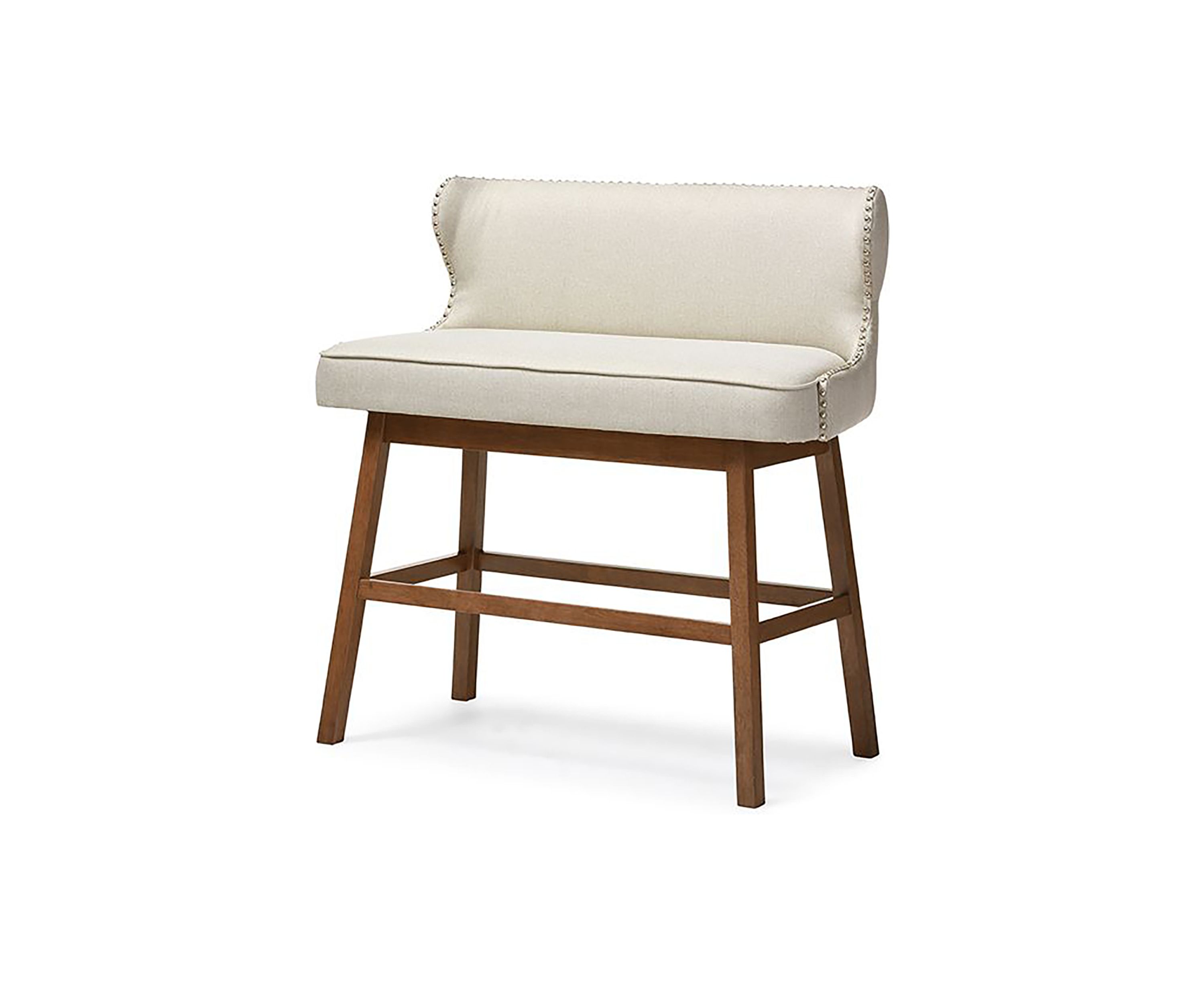 Gradisca Modern and Contemporary Light Beige Fabric Button-tufted Upholstered Bar Bench Banquette