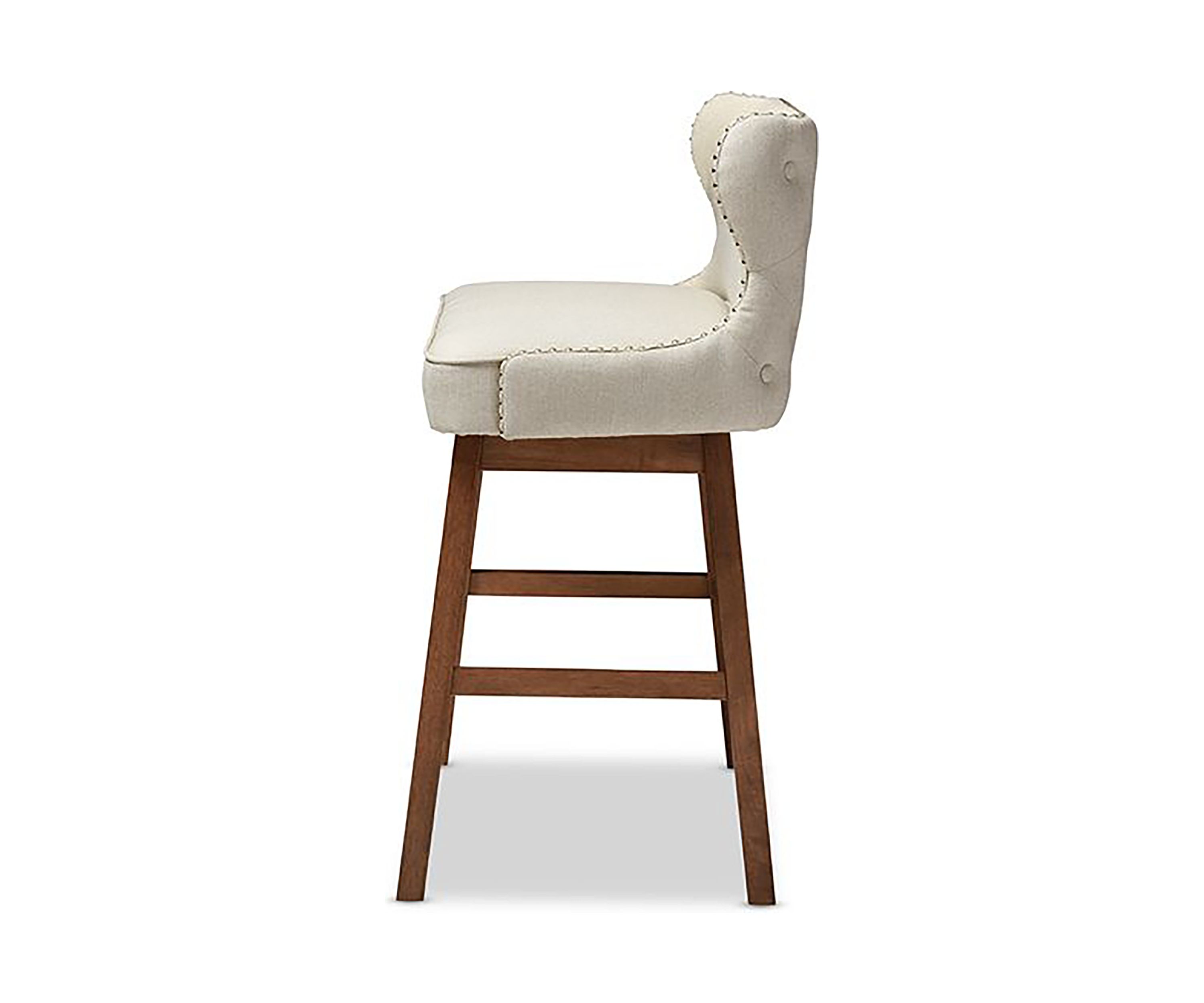 Gradisca Modern and Contemporary Light Beige Fabric Button-tufted Upholstered Bar Bench Banquette