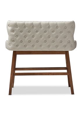 Gradisca Modern and Contemporary Light Beige Fabric Button-tufted Upholstered Bar Bench Banquette