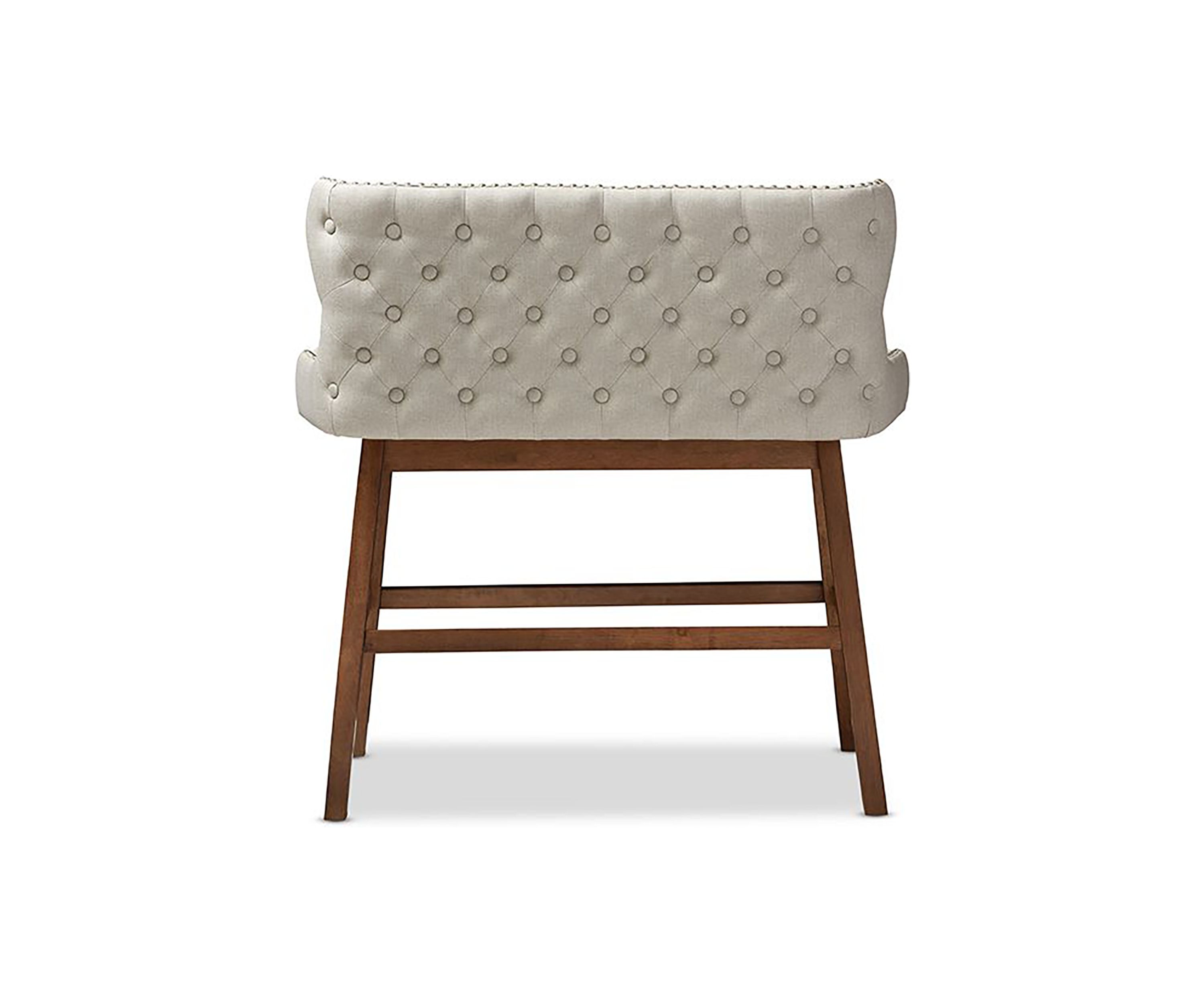 Gradisca Modern and Contemporary Light Beige Fabric Button-tufted Upholstered Bar Bench Banquette