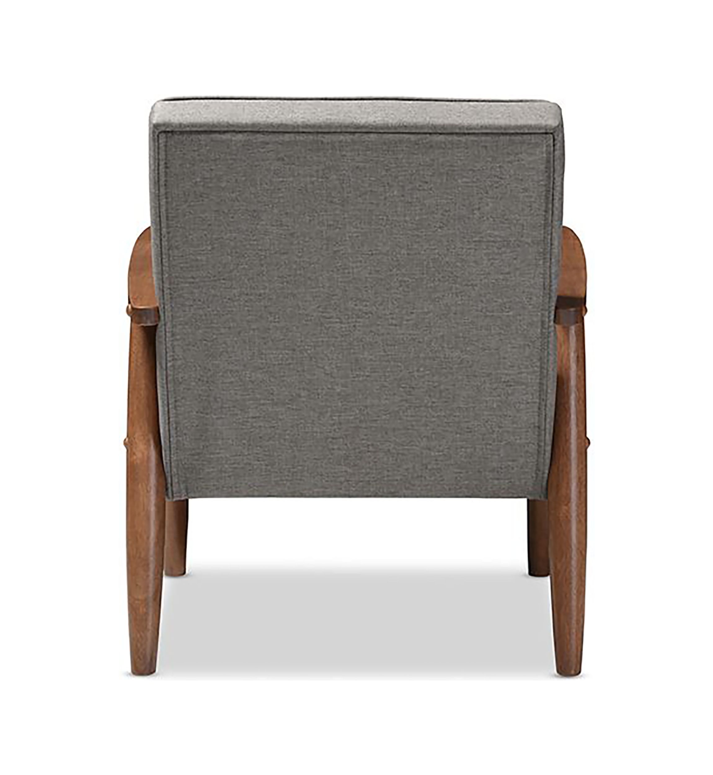 Sorrento Mid-century Retro Modern Grey Fabric Upholstered Wooden Lounge Chair