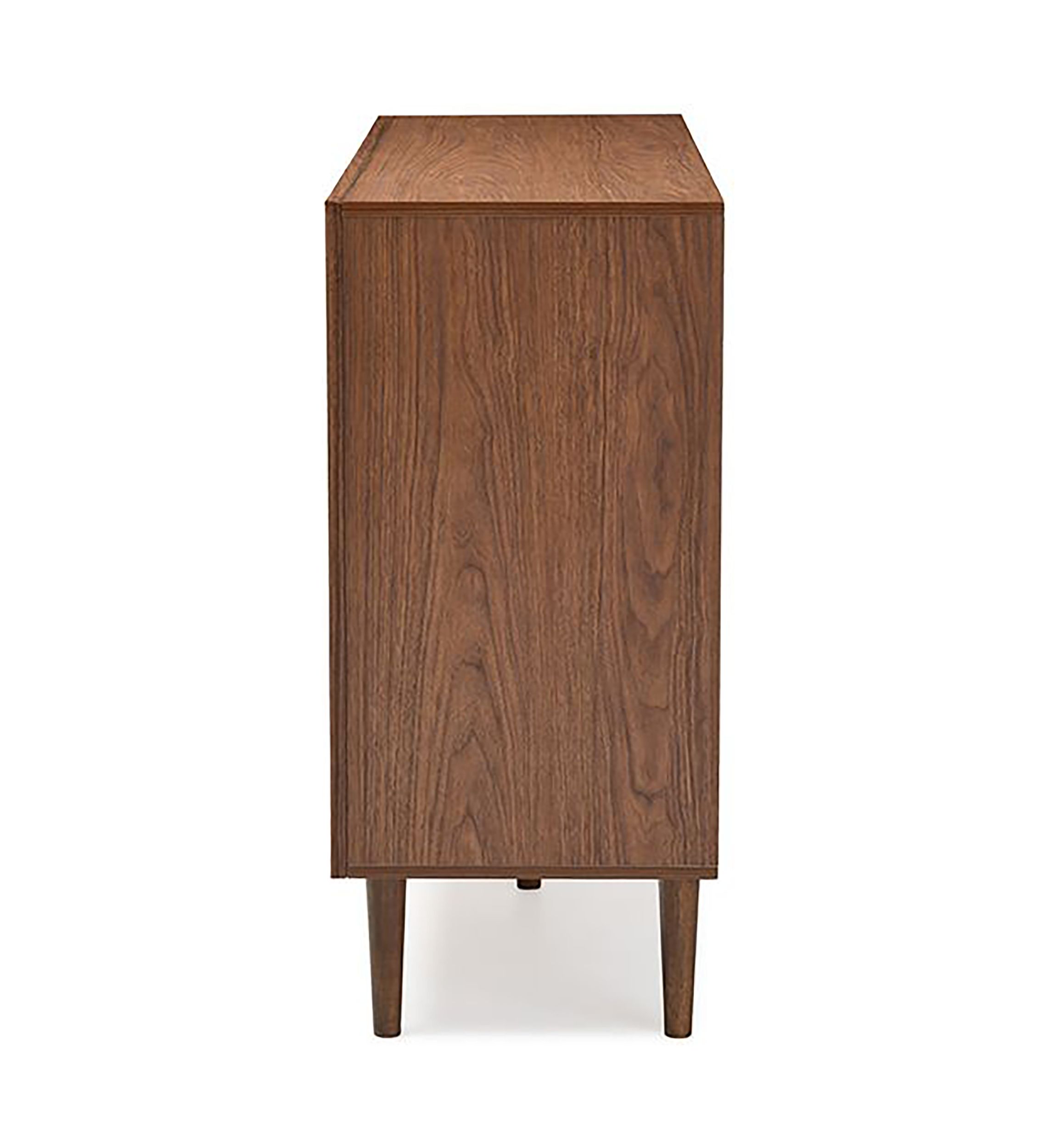 Harlow Mid-Century Modern Scandinavian Style White and Walnut Wood 6-Drawer Storage Dresser