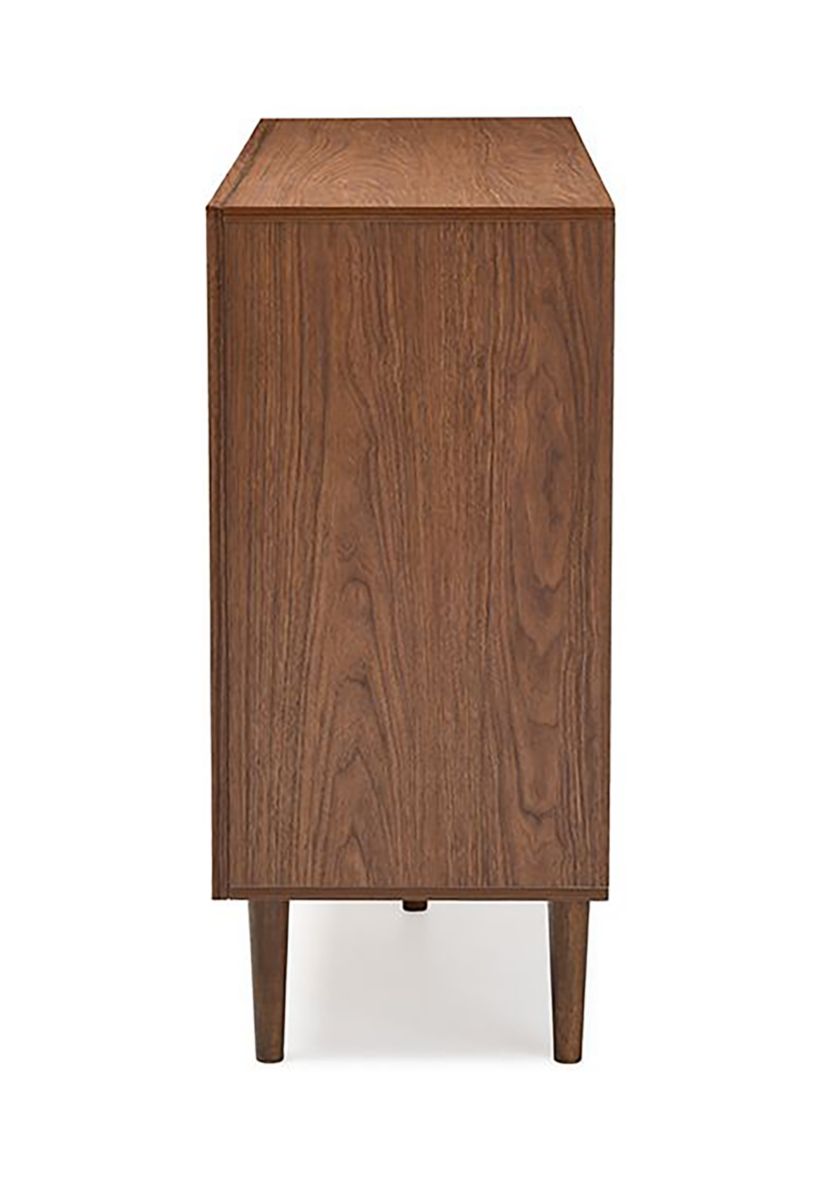 Harlow Mid-Century Modern Scandinavian Style White and Walnut Wood 6-Drawer Storage Dresser
