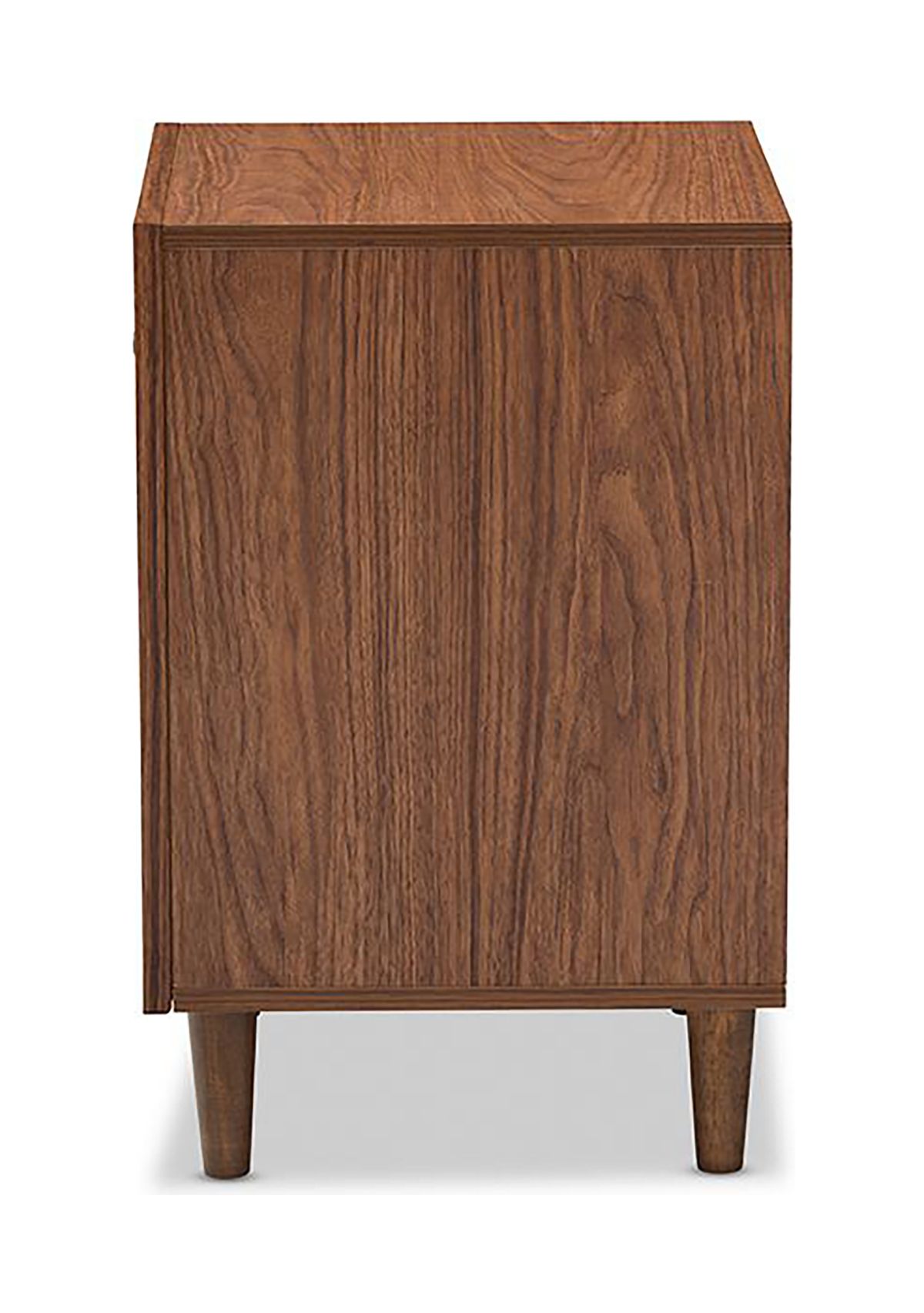 Harlow Mid-century Modern Scandinavian Style White and Walnut Wood 1-drawer and 1-door Nightstand