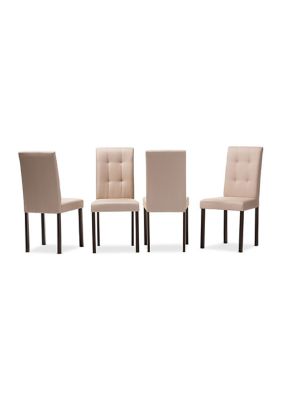 Andrew Modern and Contemporary Beige Fabric Upholstered Grid-tufting Dining Chair