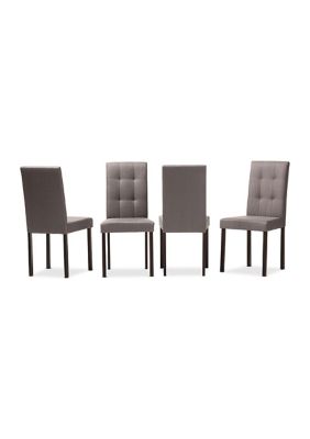 Andrew Modern and Contemporary Grey Fabric Upholstered Grid-tufting Dining Chair