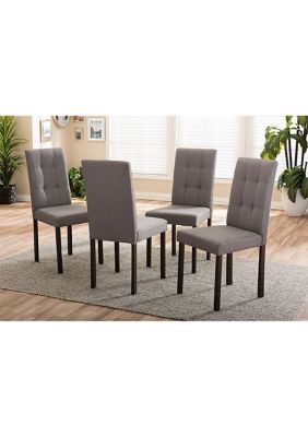 Andrew Modern and Contemporary Grey Fabric Upholstered Grid-tufting Dining Chair