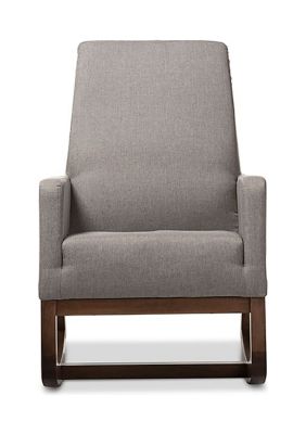 Yashiya Mid-century Retro Modern Grey Fabric Upholstered Rocking Chair