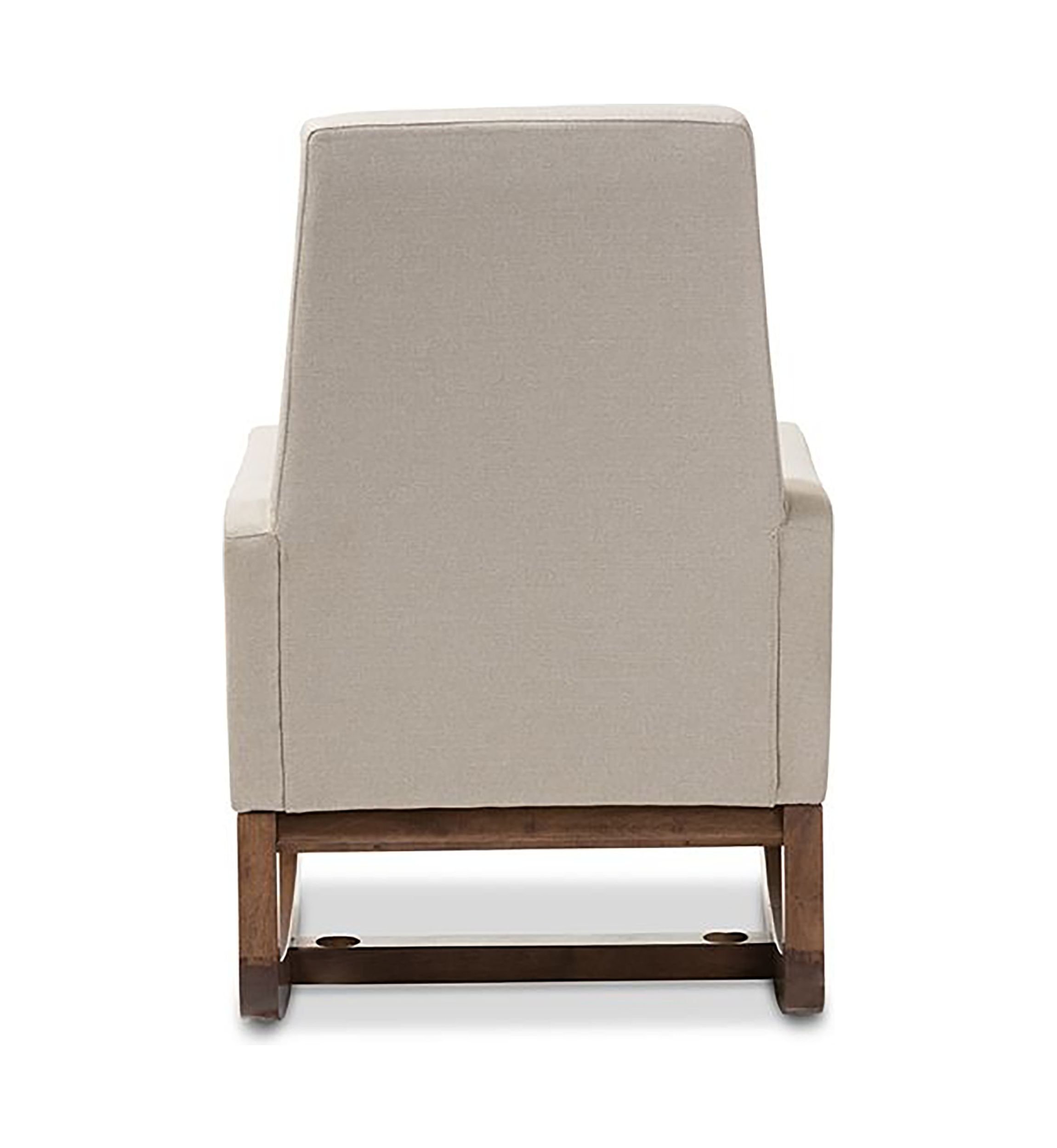 Yashiya Mid-century Retro Modern Light Beige Fabric Upholstered Rocking Chair