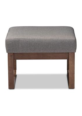 Yashiya Mid-century Retro Modern Grey Fabric Upholstered Ottoman Stool