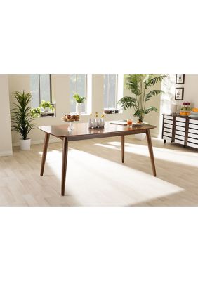 Flora Mid-Century Modern "Oak" Medium Brown Finishing Wood Dining Table