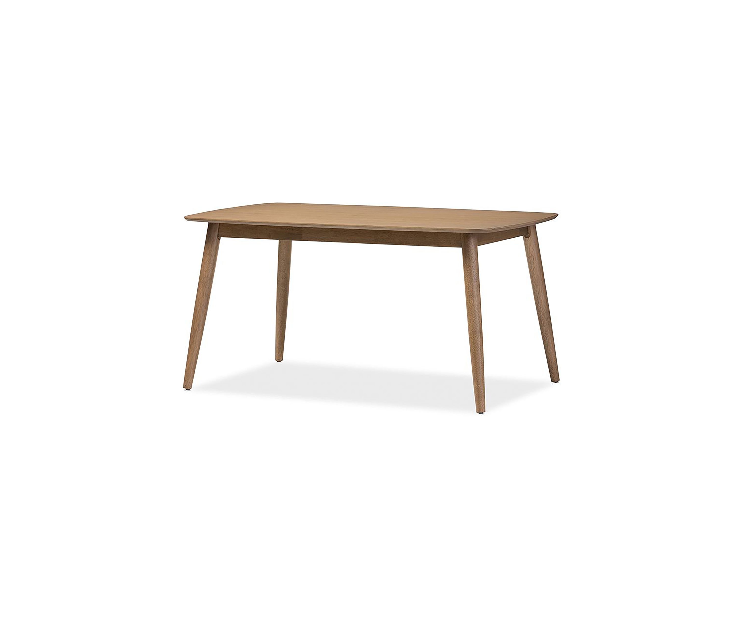 Edna Mid-Century Modern French "Oak" Light Brown Finishing Wood Dining Table