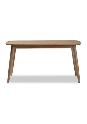 Edna Mid-Century Modern French "Oak" Light Brown Finishing Wood Dining Table