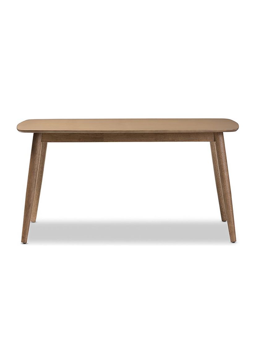Edna Mid-Century Modern French "Oak" Light Brown Finishing Wood Dining Table