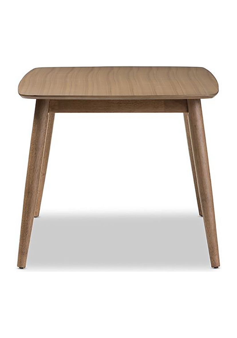Edna Mid-Century Modern French "Oak" Light Brown Finishing Wood Dining Table